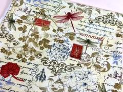 綿.花と昆虫の生地 幅110cmx100cm.FLEUR-CD3182