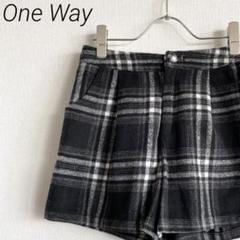 One Way ショートパンツ チェック柄 ポケット付き 裏地付き シンプル