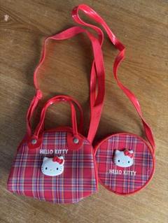 HELLO KITTY チェック柄ポシェット&ミニバッグ2点セット