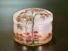 ドームナンシー 春景色 ボンボニエール 蓋物 異色溶込 エナメル彩 ドームナンシー 春景色 ボンボニエール 蓋物 異色溶込 エナメル