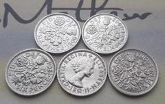 英国幸せのシックスペンス イギリス 50枚セットラッキー6ペンス 英国のコイン 35a9235766bffadd2ecb6531ddcad0