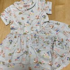 新品未使用　キャスキッドソン 花柄 半袖ワンピース 1-2歳