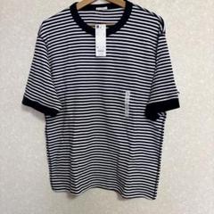 GU ネイビー/ホワイトストライプ Tシャツ M ユニセックス　ワッフルT 新品