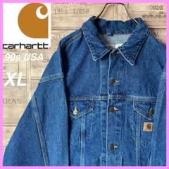 入手困難 90s USA製 カーハート 革タグ デニムジャケット XL