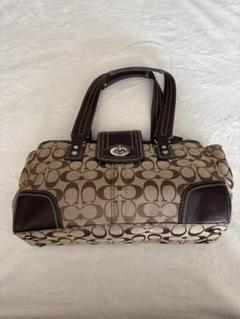 COACH ハンドバッグ シグネチャー ターンロック F13975 ベージュ