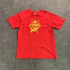 【champion】フロントプリントTシャツ　赤　L 古着usedSM63
