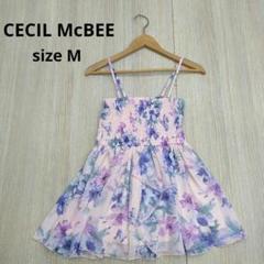 CECIL McBEE セシルマクビー シャーリングフレアシフォンキャミ 花柄