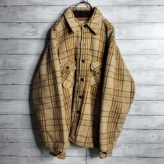 70〜80's PILE LINED CPOジャケット チェック ウール 裏起毛