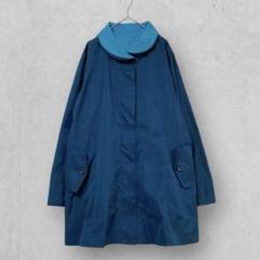 z1312◆ロングジャンパー　リバーシブルカラー　Aライン　レディース　ブルー