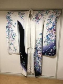 振袖 白 水色 美品