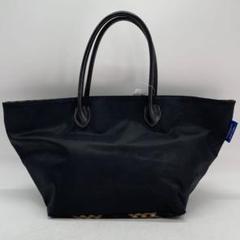⭐️極美品⭐️BURBERRYS 舟型トートバッグ　ノバチェック　ネイビー 極美品 BURBERRY バーバリー 舟形 レザートートバッグ ノバ