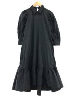 美品✨ ノワールケイニノミヤコムデギャルソン バックプリーツシャツワンピース 黒 2023ss ノワールケイニノミヤ NOIR KEI NINOMIYA comme