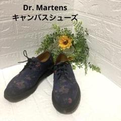 Dr Martin 花柄 キャンバススニーカー 黒 マーチン薔薇
