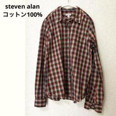 steven alan リバースシームチェックシャツ コットン 長袖 Sのサムネイル