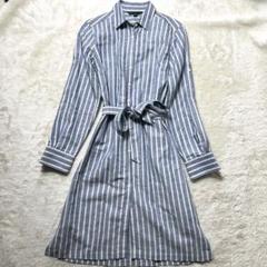ブルックスブラザーズ ヨット柄ロングシャツワンピース 白襟