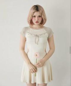 Mary logo flare mini dress andmary - メルカリ