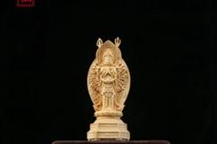 【修縁堂】彫刻 仏像 千手観音立像 八角蓮華丸台座 観音菩薩 供養仏 商売繁盛 修縁堂】彫刻 仏像 千手観音立像 八角蓮華丸台座 観音菩薩 供養