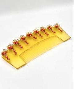 蔵出し品　べっ甲風　櫛　クシ　かざりくし　花魁かんざし