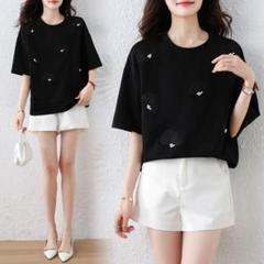Tシャツ シンプル 刺繍 レディース おしゃれ＆カジュアル 超人気商品