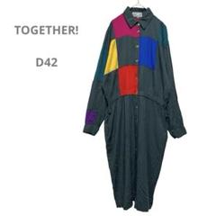 TOGETHER! ボタンワンピース　カラフル　マルチカラー　リメイク風　可愛い