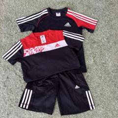 adidas スポーツウェアセット 黒/赤140cm
