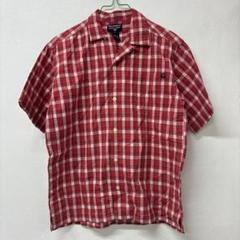 POLO JEANS CO. 半袖シャツ M 赤　キッズチェック柄　●51
