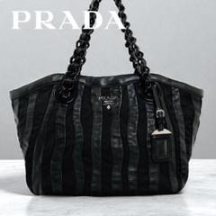 PRADA TESSUTOMAREトートバッグナイロンブラック⭐︎プラダ⭐︎美品⭐︎黒 PRADA プラダ トートバッグ B6242 三角ロゴプレート ナイロン