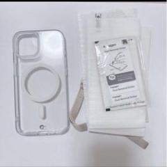 iPhone14 用 ケース クリア シャイン ピカピカ ストラップ