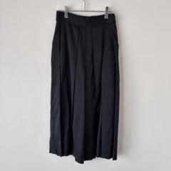 プールヴー プリーツパンツ ひざ下丈 ゆれ感 上品 裏地あり サイドファスナ