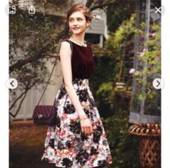 結婚式 ドレス 赤 花柄ワンピース　エメ AIMER 9号