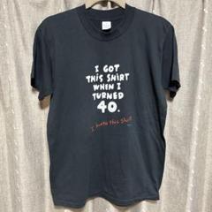 y072614 90s ヴィンテージ　メッセージTシャツ　ブラック　L