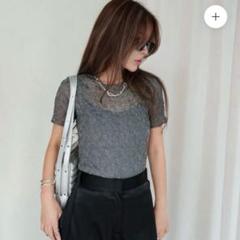 グラムリップス　グレー 半袖Tシャツ シルバーのサムネイル
