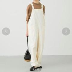 美品★かぐれ デニムサロペット オーバーオール コットン100 アイボリー F 美品☆かぐれ デニムサロペット オーバーオール コットン100