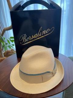 Borsalino ボルサリーノ ハット 麦わら帽子 ホワイト 58