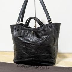 ダニエル&ボブ チェルカトーレ ブラック ロゴ刻印 トートバッグ 2way 黒 ダニエル&ボブ チェルカトーレ ブラック ロゴ刻印 トートバッグ