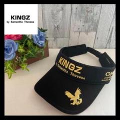 【新品】サマンサキングズSamantha KINGZサンバイザーゴルフ黒ゴールド