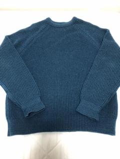 LAND'S END コットン リブニット セーター ブラック M 778b496e7bb31193c83a75da21221e