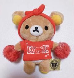 美品 リラックマ ぶらさげリラックマ 赤色 ぬいぐるみ マスコット チアリーダー