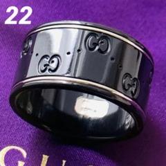 GUCCI　グッチ　アイコン リング　ブラック Au750刻印 表記サイズ21 GUCCI グッチ アイコン リング ブラック Au750刻印 表記サイズ21