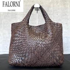 FALORNI】イントレチャート ブラウン ラムレザー A4 トート