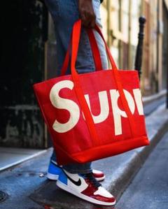 【新品未使用】Supreme Raffia Tote レッド 20ss