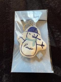［入手困難品］ロウン　手書き雪だるま マスコットキーホルダー ♡やさしいお顔のにっこりスノーマン♡羊毛フェルト 冬の