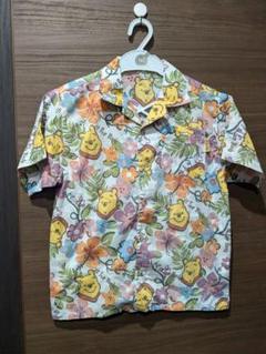 美品プーさん 花柄 ポロシャツ130cmキッズ　お出かけ　ディズニー　子供服