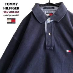 【超希少】90sオールドトミーヒルフィガーTOMMY刺繍ロゴポロシャツ一点物古着