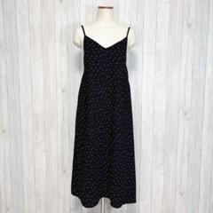 【ROPEPICNIC】ロングキャミワンピース ドット柄 フレアスカート 黒