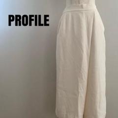 PROFILE ホワイト 白ワイドパンツ　ゴム　38