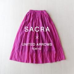 美品 サクラ 3,2万円 ピンク系ギャザースカート SACRA マキシスカート