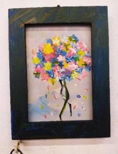 メルカリ  絵画　絵　額付 (白色) 油絵　F4-070102　花 (バラ） メルカリ 絵画 絵 額付 (白色) 油絵 F4-070102 花 (バラ