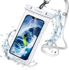 IPX8認証 スマホ 防水ケース 全面防水 クリア 押し易い サイドボタン