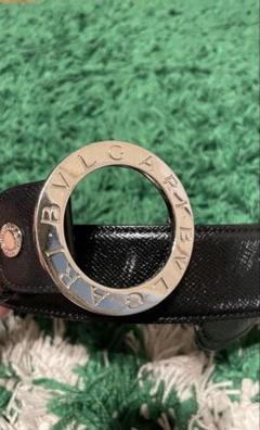 BULGARI ブラックレザーベルト